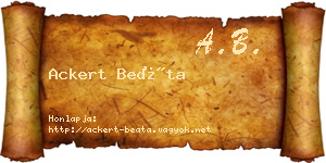 Ackert Beáta névjegykártya